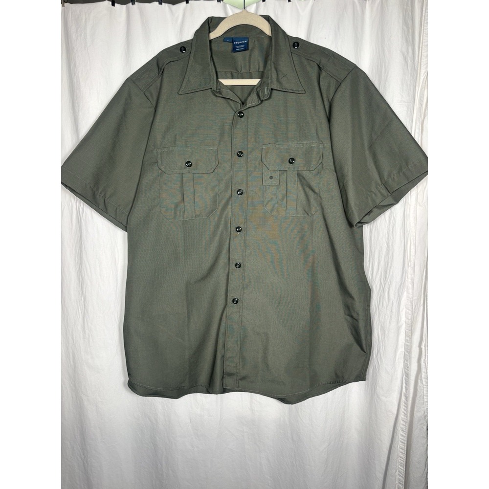 Propper‎ army green tactical dress shirt size XL button down LL11